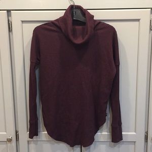 Maroon waffle knit turtleneck